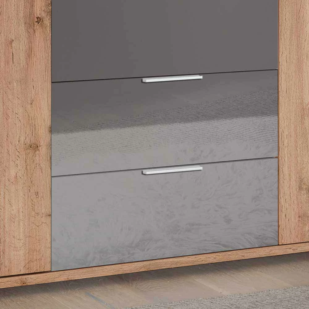 Kommode in Grau & Wildeiche Dekor - Grades Kommode In Grau & Wildeiche Dekor - Grades -Landuva Shop kommode in grau wildeiche dekor 2 tuerig 4 schubladen grades 03