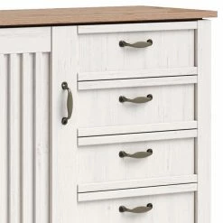 Landhaus Kombi-Kommode In Weiß - Malvissa -Landuva Shop landhaus kombi kommode in weiss und eiche 117x86x41 malvissa 05