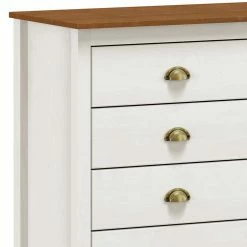 Landhaus Kommode Mit Acht Schubladen - Clipper -Landuva Shop landhaus kommode mit acht schubladen in weiss kiefer mit metallgriffen clipper 02