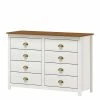 Landhaus Kommode Mit Acht Schubladen - Clipper -Landuva Shop landhaus kommode mit acht schubladen in weiss kiefer mit metallgriffen clipper f