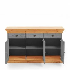 Landhaus Sideboard Cempino In Grau -Landuva Shop landhaus sideboard grau kiefer teilmassiv cempino 02