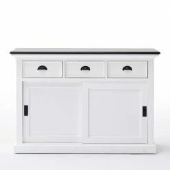 Landhaus Sideboard In Weiß Provona Mit Schiebetüren -Landuva Shop landhaus sideboard in weiss mit schiebetueren provona 02