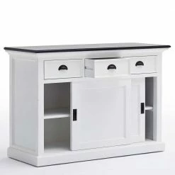 Landhaus Sideboard In Weiß Provona Mit Schiebetüren -Landuva Shop landhaus sideboard in weiss mit schiebetueren provona 04