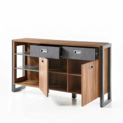 Loft Design Sideboard Im Eiche Dunkel Dekor Und Schwarz - Rompira 7 Loft Design Sideboard Im Eiche Dunkel Dekor Und Schwarz - Rompira -Landuva Shop loft design sideboard im eiche dunkel dekor und schwarz 150 cm breit rompira 05