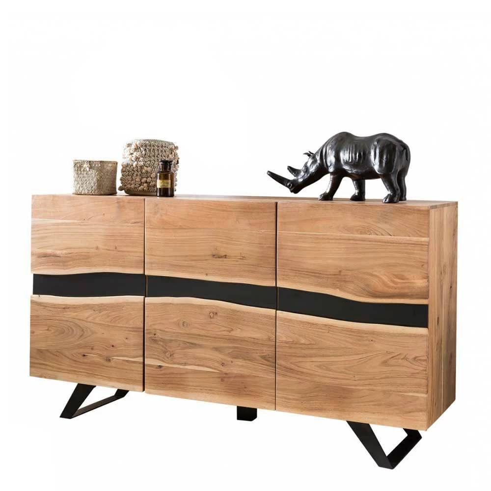Loft Style Sideboard Draguno aus Akazie massiv Loft Style Sideboard Draguno Aus Akazie Massiv -Landuva Shop loft style sideboard aus akazie massiv metall draguno f