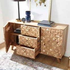 Markantes Design-Sideboard Aus Akazie - Seytran 4 Markantes Design-Sideboard Aus Akazie - Seytran -Landuva Shop markantes design sideboard aus akazie massivholz 140x79x40 seytran 02