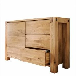 Massivholzkommode Aus Wildeiche Yarisis Mit Push-to-Open