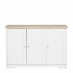 Modern Country Türen-Kommode In Weiß & Eiche - Akedra -Landuva Shop modern country tueren kommode in weiss eiche online bestellen akedra 02