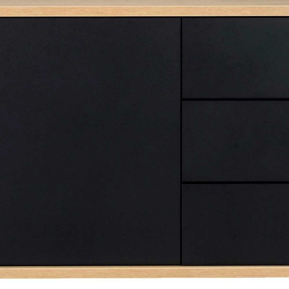 Moderne Anrichte in Schwarz & Eichefarben Chicron ohne Griffe Moderne Anrichte In Schwarz & Eichefarben Chicron Ohne Griffe -Landuva Shop moderne anrichte in schwarz eichefarben ohne griffe chicron 04