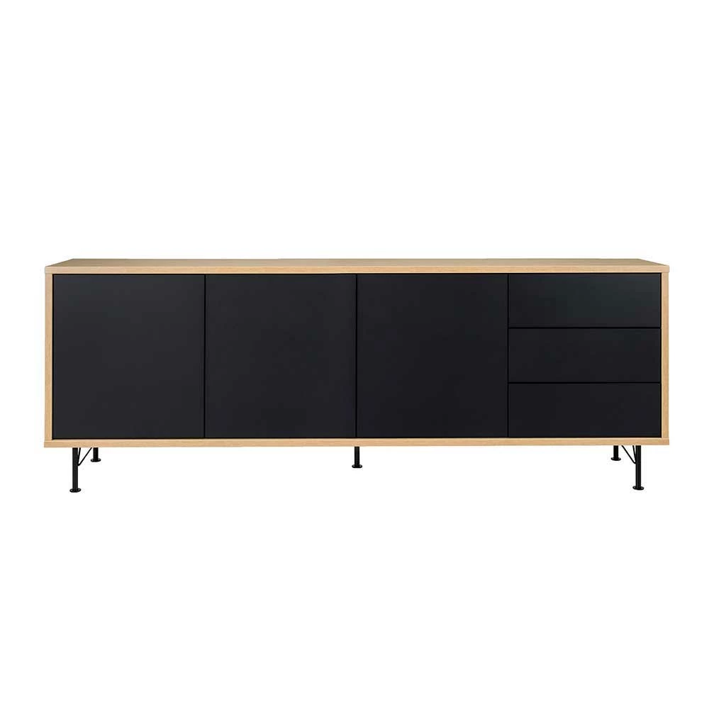 Moderne Anrichte in Schwarz & Eichefarben Chicron ohne Griffe Moderne Anrichte In Schwarz & Eichefarben Chicron Ohne Griffe -Landuva Shop moderne anrichte in schwarz eichefarben ohne griffe chicron f