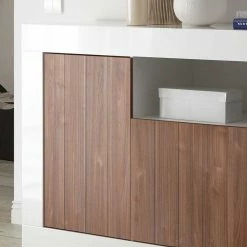 Moderne Design Kommode Mit Offenem Fach - Heres -Landuva Shop moderne design kommode mit offenem fach in weiss glanz dekor nussbaum heres 04