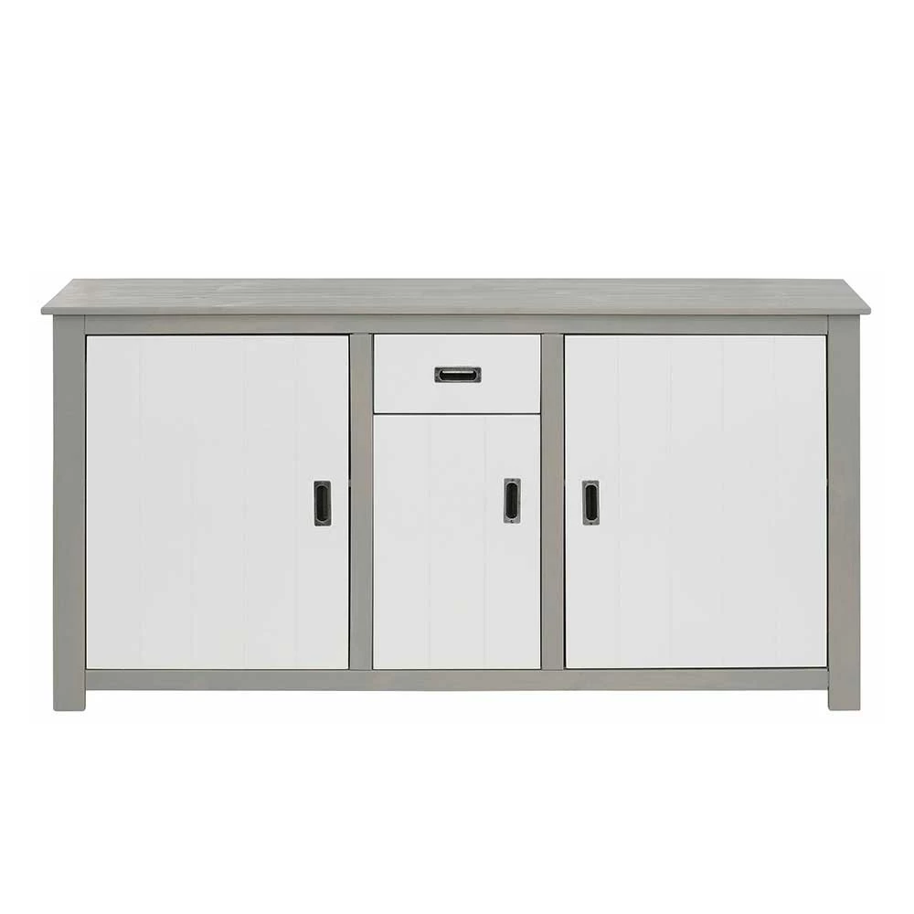 Moderne Esszimmer Kommode in Weiß & Grau - Lurgeno Moderne Esszimmer Kommode In Weiß & Grau - Lurgeno -Landuva Shop moderne esszimmer kommode in weiss grau aus kiefer massivholz lurgeno 02