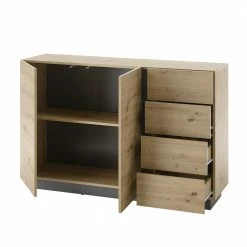 Moderne Kombi-Kommode 138 Cm Breit - Lairian 5 Moderne Kombi-Kommode 138 Cm Breit - Lairian -Landuva Shop moderne kombi kommode 138 cm breit in wildeiche optik dunkelgrau lairian 03