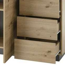 Moderne Kombi-Kommode 138 Cm Breit - Lairian 7 Moderne Kombi-Kommode 138 Cm Breit - Lairian -Landuva Shop moderne kombi kommode 138 cm breit in wildeiche optik dunkelgrau lairian 05