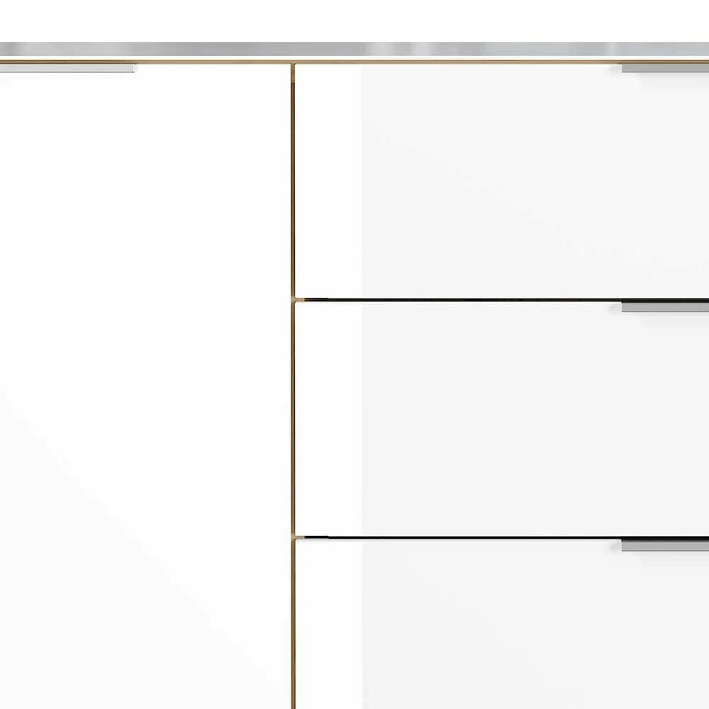 Moderne Kommode in Weiß & Wildeiche - Satumare Moderne Kommode In Weiß & Wildeiche - Satumare -Landuva Shop moderne kommode in weiss wildeiche mit beschichtung aus glas satumare 03