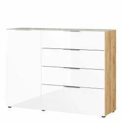 Moderne Kommode In Weiß & Wildeiche - Satumare