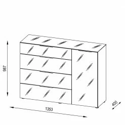 Moderne Kommode Mit 4 Schubladen & Tür - Scremma 7 Moderne Kommode Mit 4 Schubladen & Tür - Scremma -Landuva Shop moderne kommode mit 4 schubladen tuer in anthrazit glas eiche dekor scremma 05