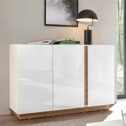 Moderne Kommode Mit Drei Türen - Myrda -Landuva Shop moderne kommode mit drei tueren sockelgestell 138x91x40 myrda 01