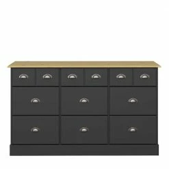 Moderne Landhaus Kommode Mit 9 Schubladen - Candusa 4 Moderne Landhaus Kommode Mit 9 Schubladen - Candusa -Landuva Shop moderne landhaus kommode mit 9 schubladen in schwarz kieferfarben candusa 02
