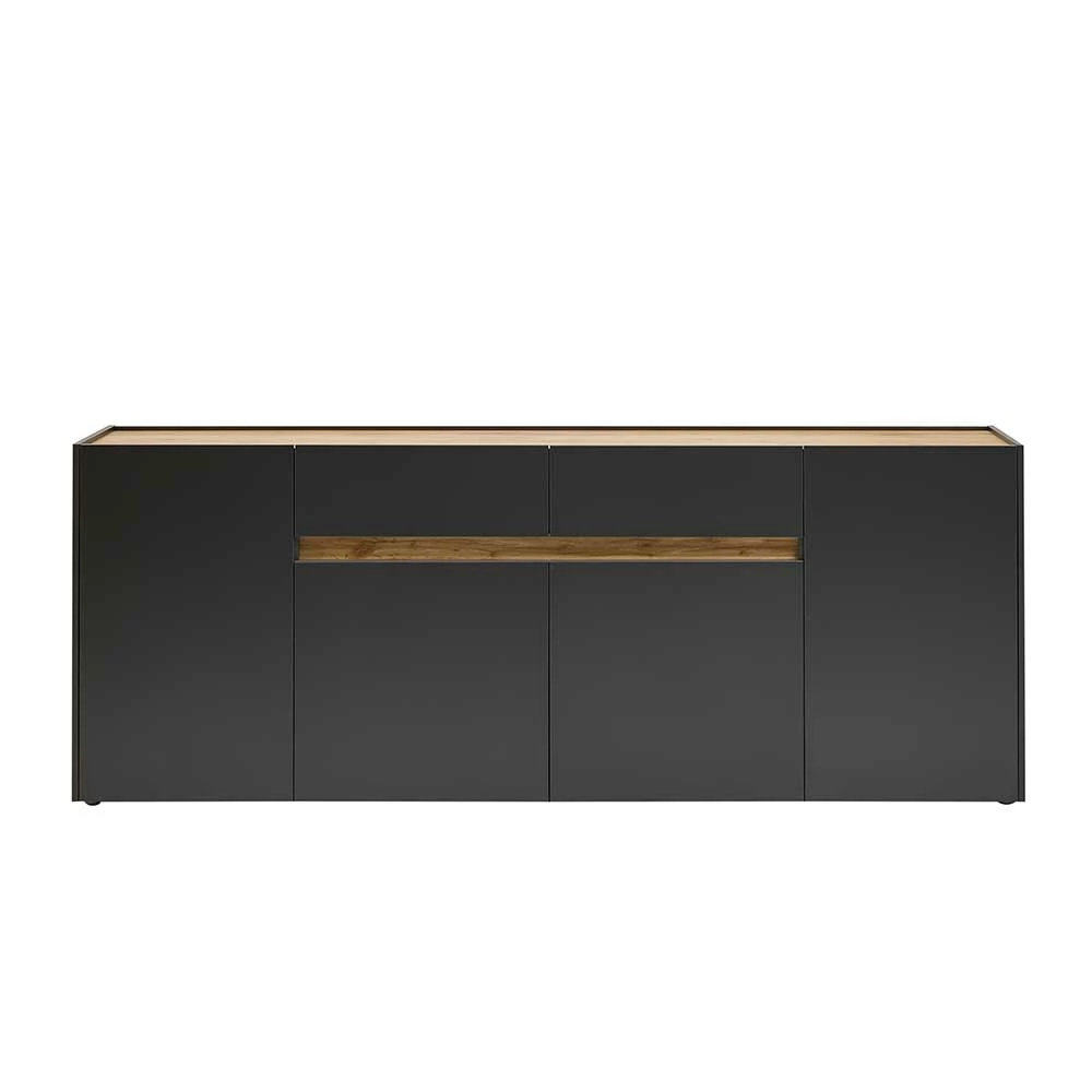 Modernes Sideboard 220 cm breit - Ahilav Modernes Sideboard 220 Cm Breit - Ahilav -Landuva Shop modernes sideboard 220 cm breit in anthrazit mit wildeiche dekor ahilav 03