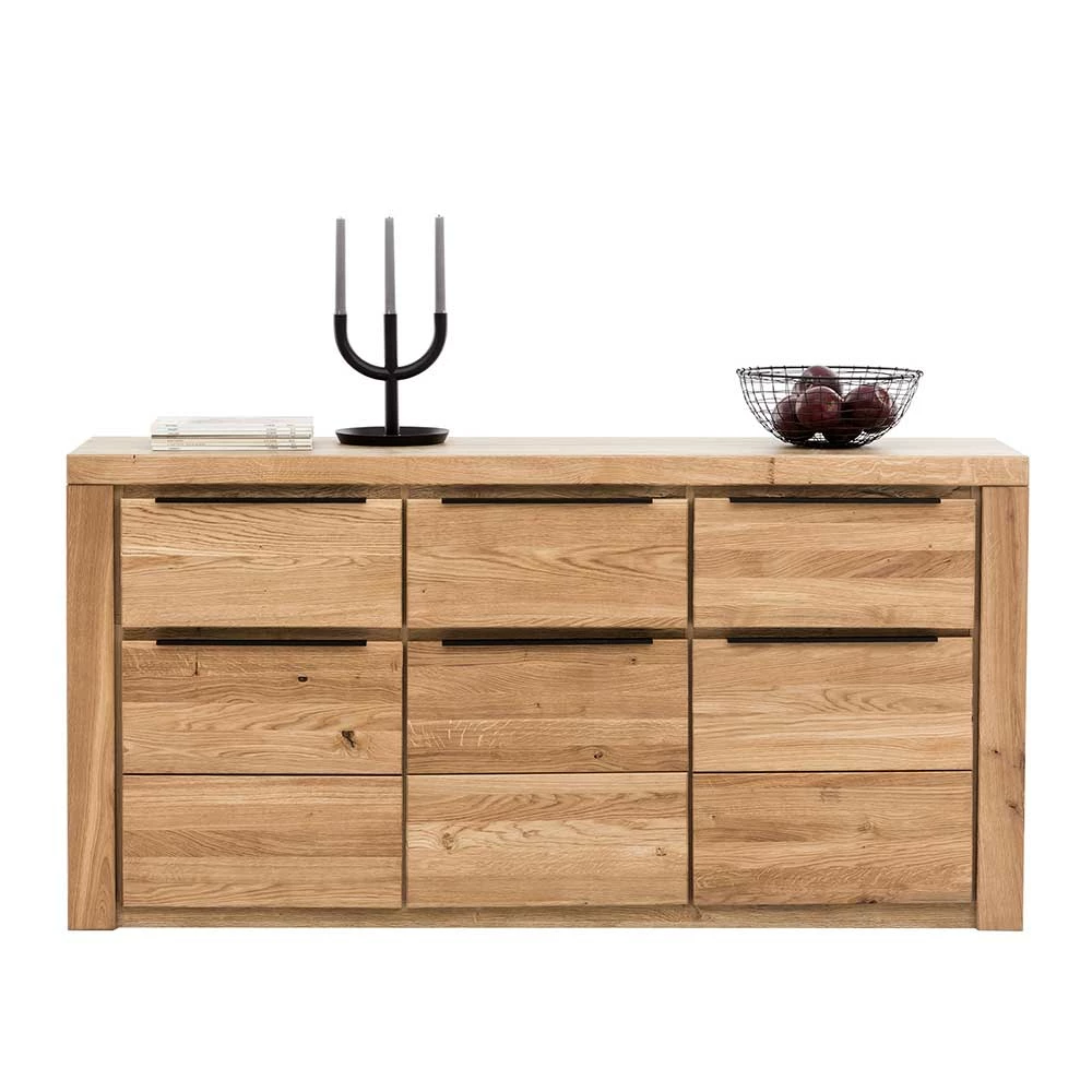 Modernes Sideboard in Eiche teilmassiv - Nelenia Modernes Sideboard In Eiche Teilmassiv - Nelenia -Landuva Shop modernes sideboard in eiche teilmassiv mit drei schubladen tueren nelenia 01