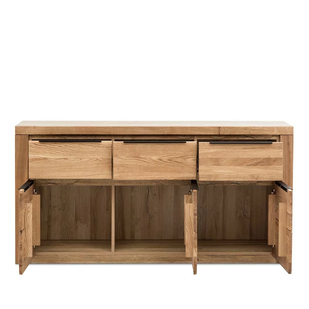 Modernes Sideboard in Eiche teilmassiv - Nelenia Modernes Sideboard In Eiche Teilmassiv - Nelenia -Landuva Shop modernes sideboard in eiche teilmassiv mit drei schubladen tueren nelenia 02