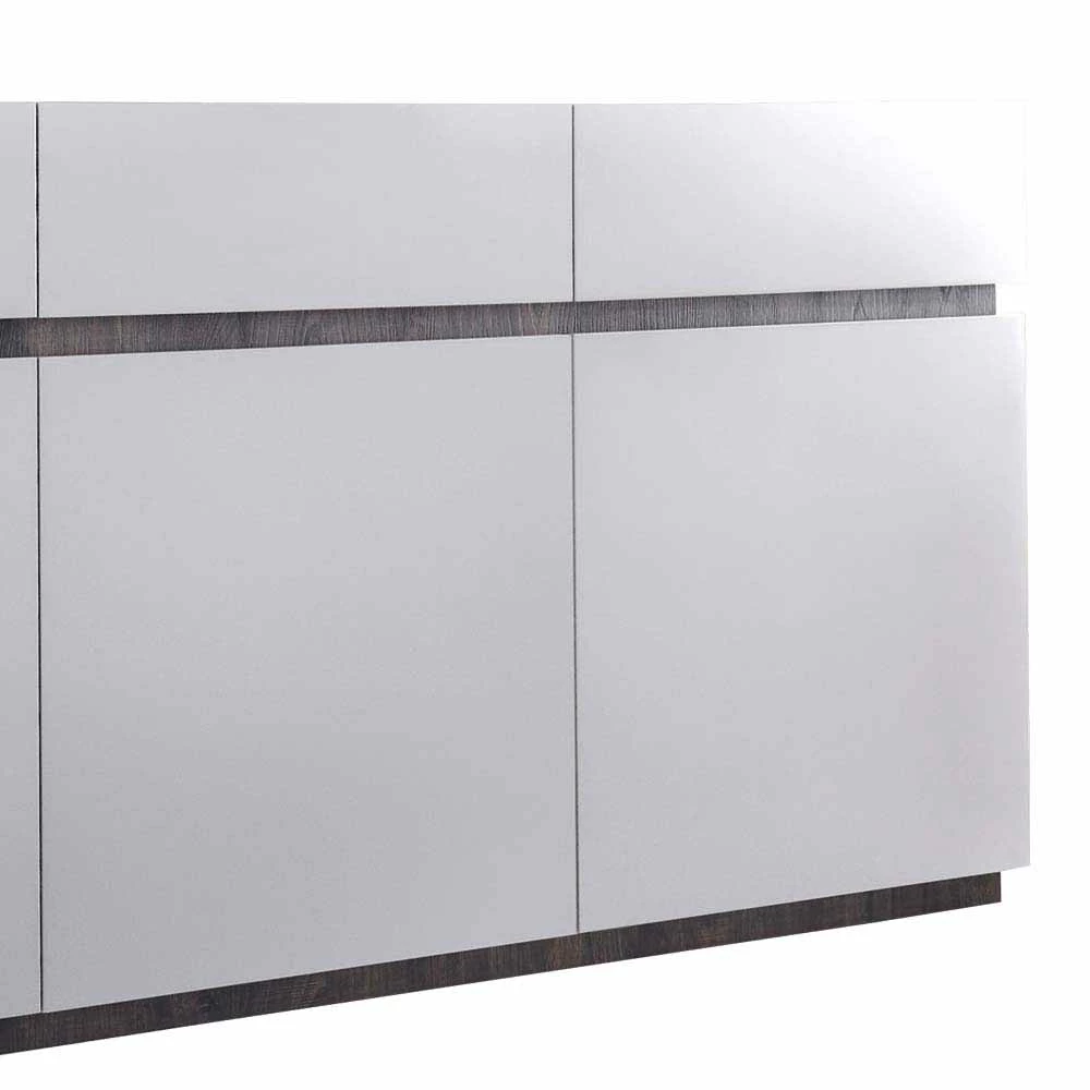 Modernes Sideboard in Weiß mit Wenge - Omidas Modernes Sideboard In Weiß Mit Wenge - Omidas -Landuva Shop modernes sideboard in weiss mit wenge 3 tuerig 3 schubladen omidas 03