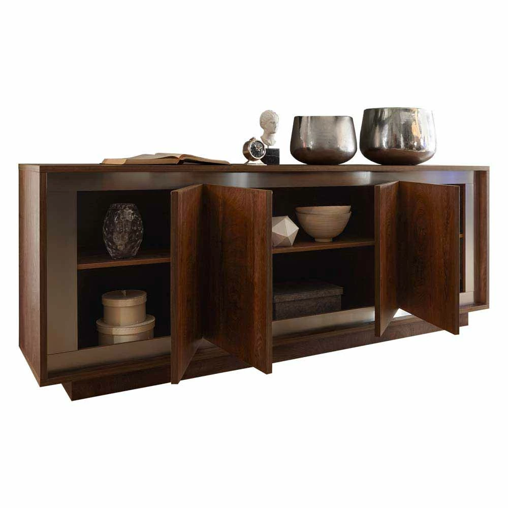 Modernes Sideboard mit Rahmen Edelstahl - Adikos Modernes Sideboard Mit Rahmen Edelstahl - Adikos -Landuva Shop modernes sideboard mit rahmen edelstahl dekor eiche 4 tuerig adikos 04