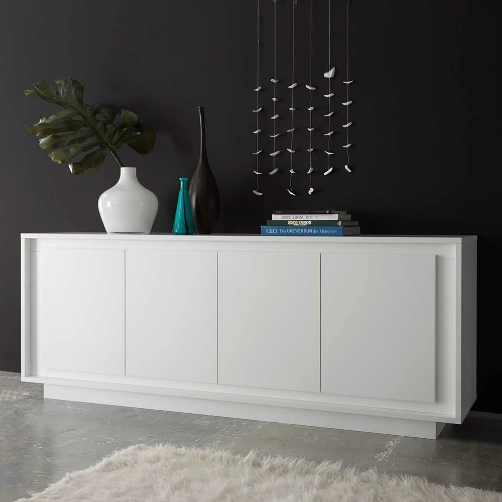 Modernes Sideboard mit vier Türen - Harmons Modernes Sideboard Mit Vier Türen - Harmons -Landuva Shop modernes sideboard mit vier tueren in weiss 207 cm breit harmons 01