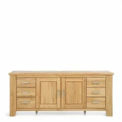 Modernes Wildeiche Sideboard Massiv - Miarizia 4 Modernes Wildeiche Sideboard Massiv - Miarizia -Landuva Shop modernes wildeiche sideboard massiv mit metallgriffen 202x85x47 cm miarizia 02