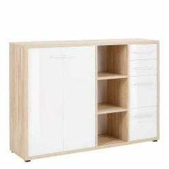 Niedriger Aktenordnerschrank In Weiß & Eiche - Xedno 3 Niedriger Aktenordnerschrank In Weiß & Eiche - Xedno -Landuva Shop niedriger aktenordnerschrank in weiss eiche made in germany xedno 01
