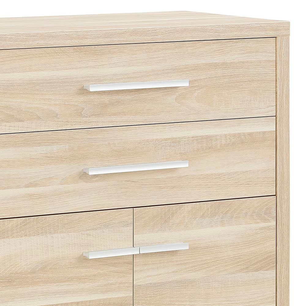 Niedriger Bürorschrank für Ordner in Eiche - Xedno Niedriger Bürorschrank Für Ordner In Eiche - Xedno -Landuva Shop niedriger buerorschrank fuer ordner in eiche nachbildung 118x111x40