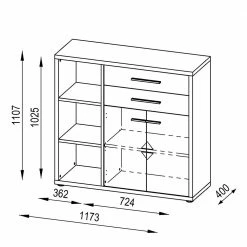 Niedriger Bürorschrank Für Ordner In Eiche - Xedno 6 Niedriger Bürorschrank Für Ordner In Eiche - Xedno -Landuva Shop niedriger buerorschrank fuer ordner in eiche nachbildung 118x111x40 xedno 04