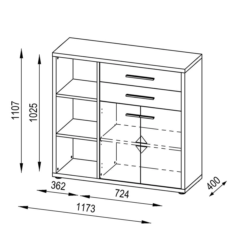 Niedriger Bürorschrank für Ordner in Eiche - Xedno Niedriger Bürorschrank Für Ordner In Eiche - Xedno -Landuva Shop niedriger buerorschrank fuer ordner in eiche nachbildung 118x111x40