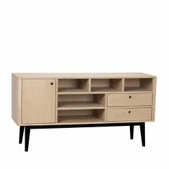 Offenes Retro Sideboard Jumeco In Holz White Wash
