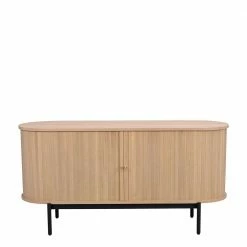 Ovale Kommode Im Skandi Design - Troyes -Landuva Shop ovale kommode im skandi design mit zwei tueren in white wash eiche schwarz troyes 02