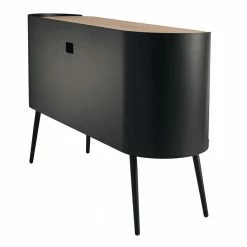 Ovales Design-Sideboard In Schwarz - Ezaja 6 Ovales Design-Sideboard In Schwarz - Ezaja -Landuva Shop ovales design sideboard in schwarz mit eiche 2 tuerig 134x80x36 ezaja 04