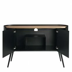 Ovales Design-Sideboard In Schwarz - Ezaja 7 Ovales Design-Sideboard In Schwarz - Ezaja -Landuva Shop ovales design sideboard in schwarz mit eiche 2 tuerig 134x80x36 ezaja 05