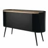 Ovales Design-Sideboard In Schwarz - Ezaja -Landuva Shop ovales design sideboard in schwarz mit eiche 2 tuerig 134x80x36 ezaja f