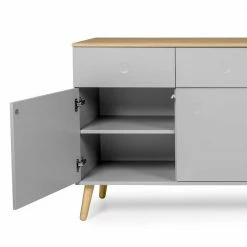 Push-2-Open Sideboard In Grau & Eichefarben Revanio 192cm Breit -Landuva Shop push 2 open sideboard in grau eichefarben 192cm breit revanio 05