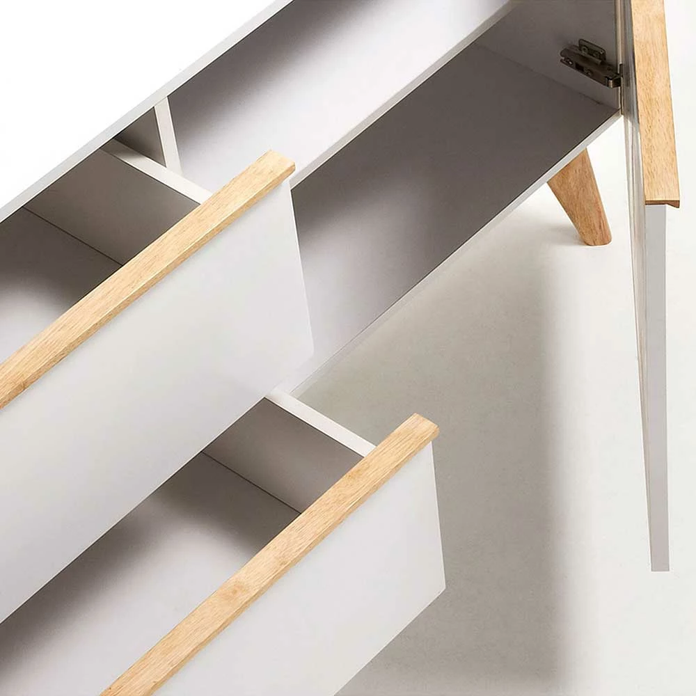 Retro Kombikommode Belice in Weiß und Eiche massiv Retro Kombikommode Belice In Weiß Und Eiche Massiv -Landuva Shop retro kombikommode weiss und eiche massiv 1 tuerig und zwei schubladen 120cm breit belice 03