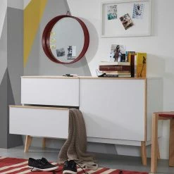 Retro Kombikommode Belice In Weiß Und Eiche Massiv 7 Retro Kombikommode Belice In Weiß Und Eiche Massiv -Landuva Shop retro kombikommode weiss und eiche massiv 1 tuerig und zwei schubladen 120cm breit belice 06