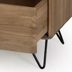 Retro Kommode In Eiche Bianco - Bakaras -Landuva Shop retro kommode in eiche bianco mit metallbeinen 120x75x40 bakaras 04