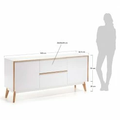 Retro Sideboard Belice In Weiß Und Eiche Massiv 6 Retro Sideboard Belice In Weiß Und Eiche Massiv -Landuva Shop retro sideboard weiss und eiche massiv 2 tuerig und zwei schubladen 160cm breit belice 05