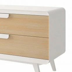 Retro Stahl Kommode In Weiß - Truridia 4 Retro Stahl Kommode In Weiß - Truridia -Landuva Shop retro stahl kommode in weiss mit eiche dekor 130x67x51 cm truridia 02