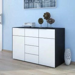 Schlafzimmer Sideboard Riusa In Schwarz Weiß