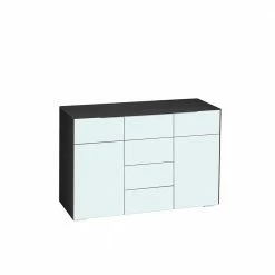 Schlafzimmer Sideboard Riusa In Schwarz Weiß -Landuva Shop schlafzimmer sideboard schwarz weiss glas riusa f