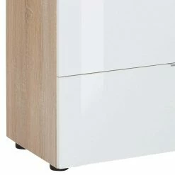 Schlicht-moderne Kombi-Kommode 136x100x40cm - Ildanov 4 Schlicht-moderne Kombi-Kommode 136x100x40cm - Ildanov -Landuva Shop schlicht moderne kombi kommode 136x100x40cm in weiss glas eiche sonoma dekor ildanov 02