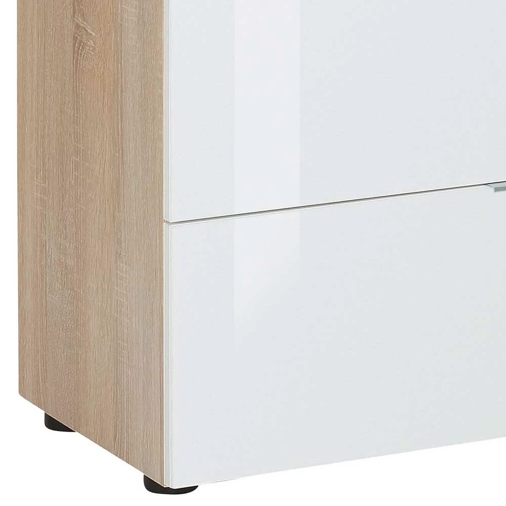 Schlicht-moderne Kombi-Kommode 136x100x40cm - Ildanov Schlicht-moderne Kombi-Kommode 136x100x40cm - Ildanov -Landuva Shop schlicht moderne kombi kommode 136x100x40cm in weiss glas eiche sonoma dekor ildanov 02