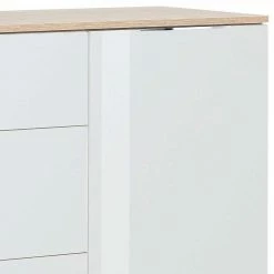 Schlicht-moderne Kombi-Kommode 136x100x40cm - Ildanov 6 Schlicht-moderne Kombi-Kommode 136x100x40cm - Ildanov -Landuva Shop schlicht moderne kombi kommode 136x100x40cm in weiss glas eiche sonoma dekor ildanov 04